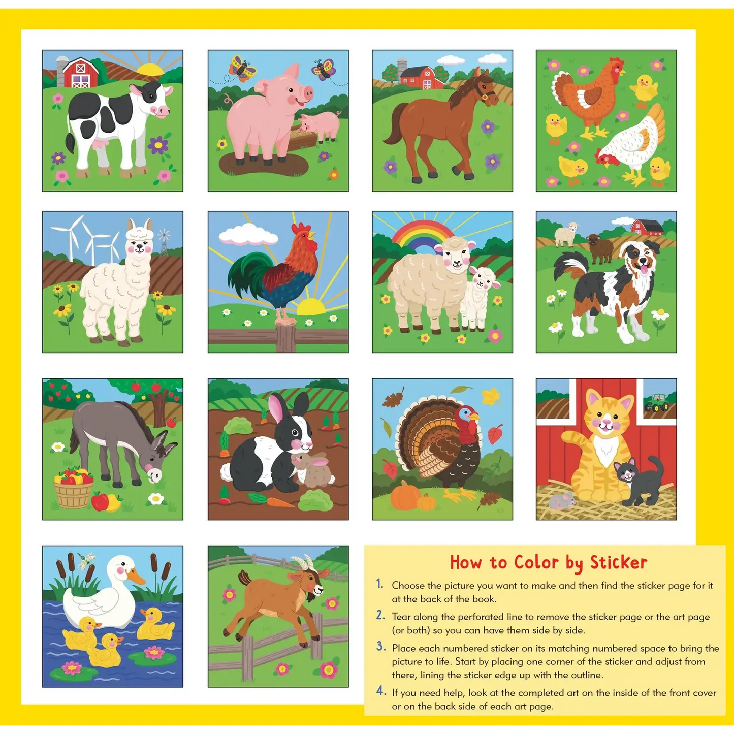 First Colour by Sticker Book - Farm Animals