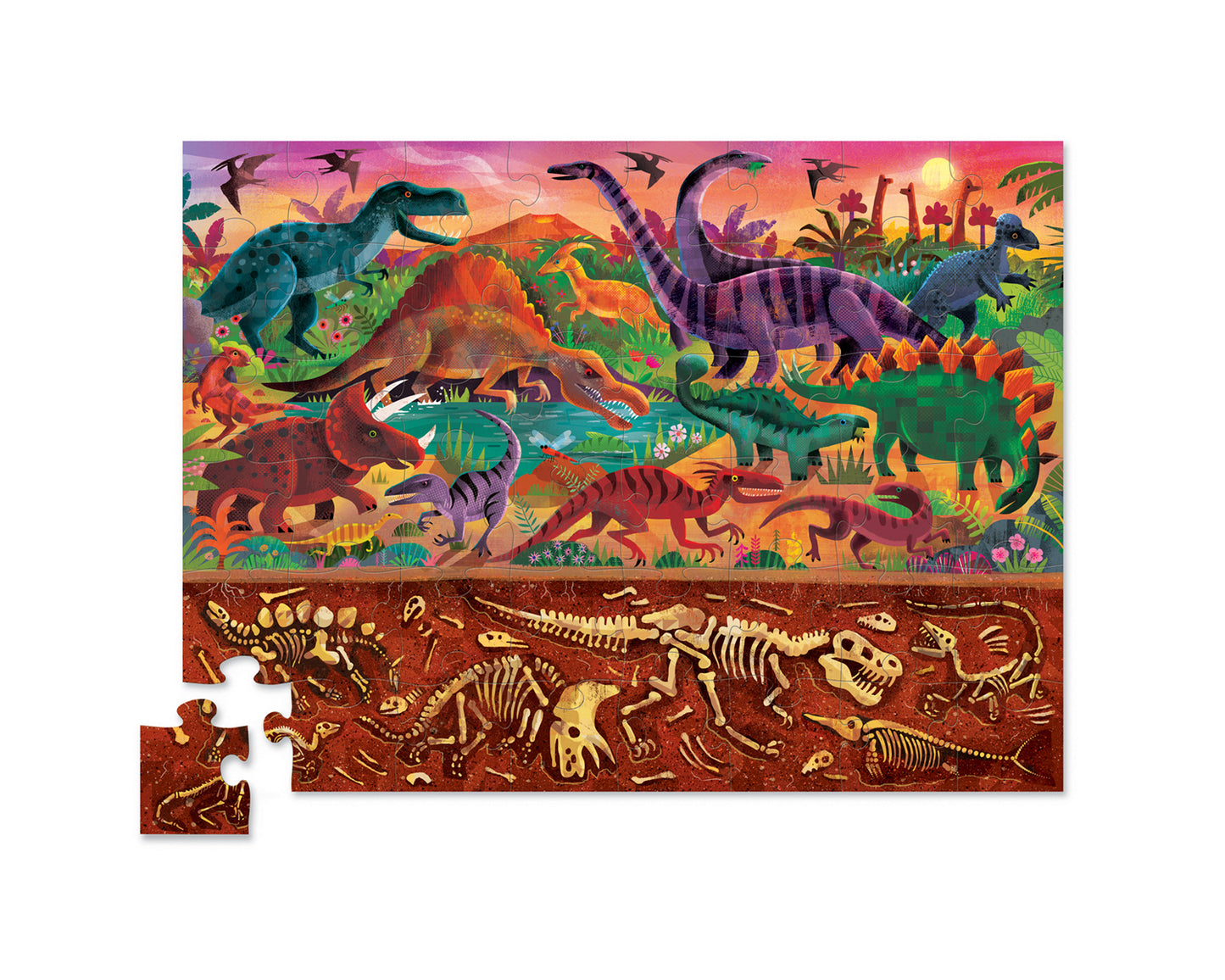 Above & Below Puzzle 48pc - Dinosaur World