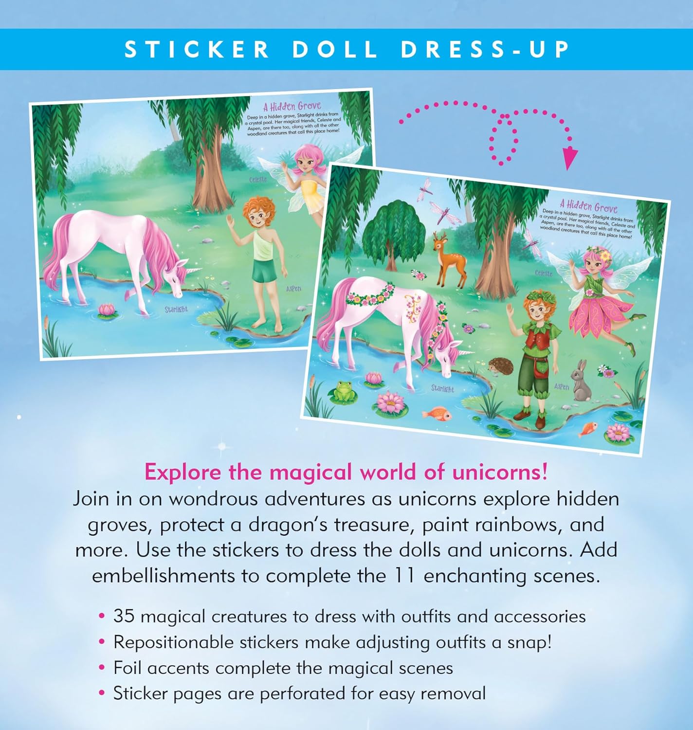 Sticker Doll Dress-Up - Unicorns