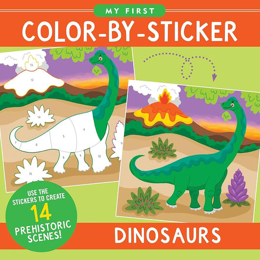 First Colour by Sticker Book - Dinosaurs