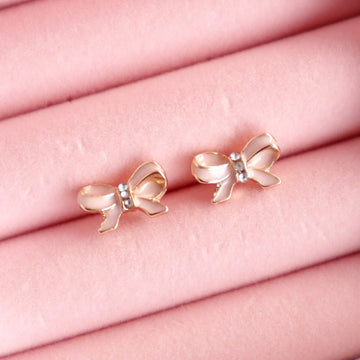 Lauren Hinkley Pink Bow Earrings & Ballerina Box