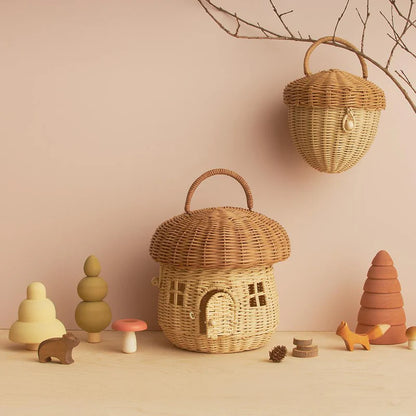 Rattan Mushroom Basket - Various Colours