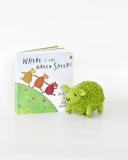 WHERE IS THE GREEN SHEEP? LARGE GREEN SHEEP TOY AND BOOK SET