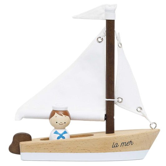 Wooden Sailing Boat and Captain