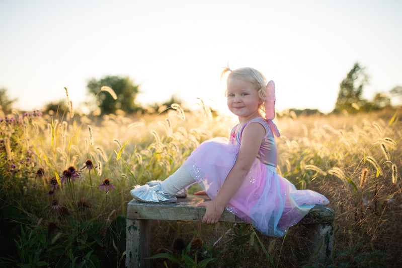 Rainbow Sequins Skirt with Wings & Wand - Size 4-6