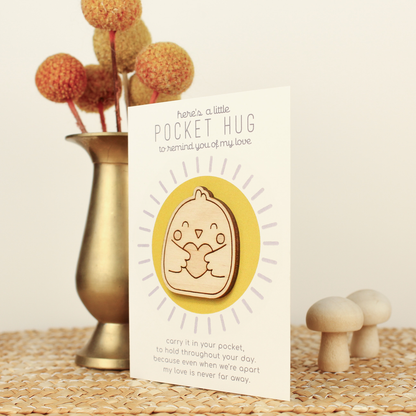 Wooden Pocket Hug - Bird | Thinking of You Gift