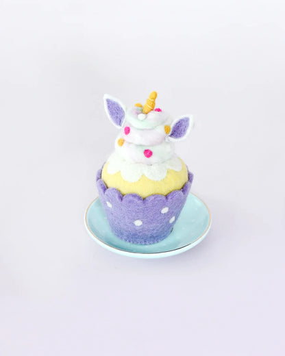 FELT PURPLE UNICORN CUPCAKE