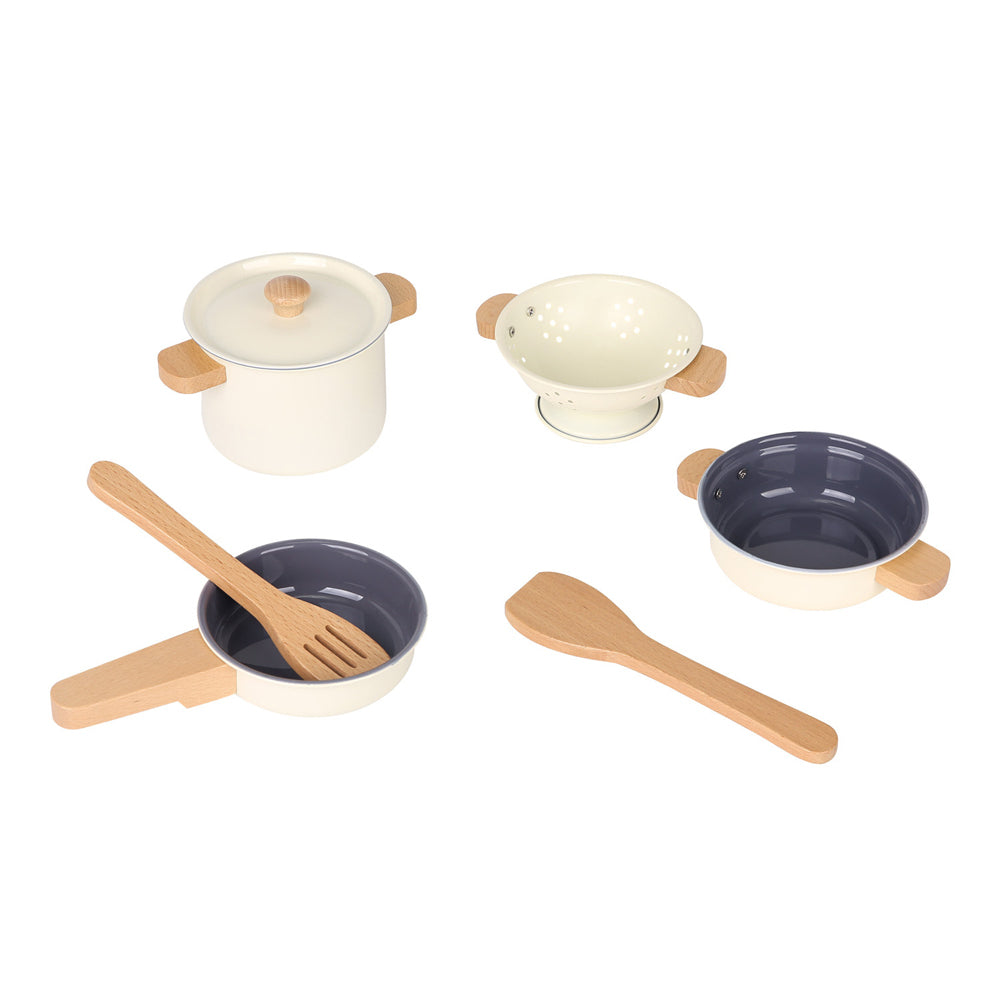 Cream Metal Pan Set