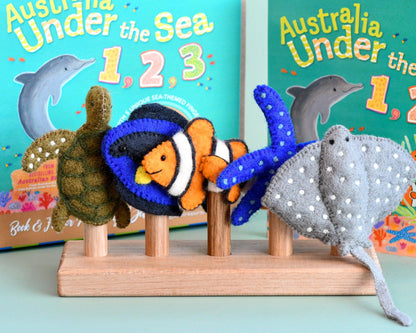 Australia Under the Sea 1,2,3 - Book and Finger Puppet Set