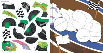 First Colour by Sticker Book - Monster Trucks