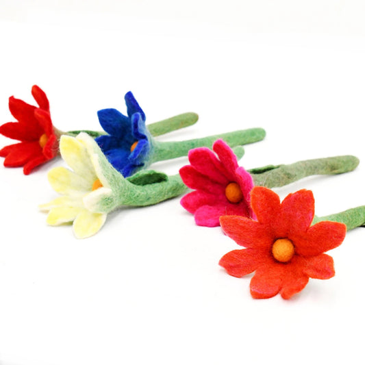 Felt Flowers Set of 5 - Bright