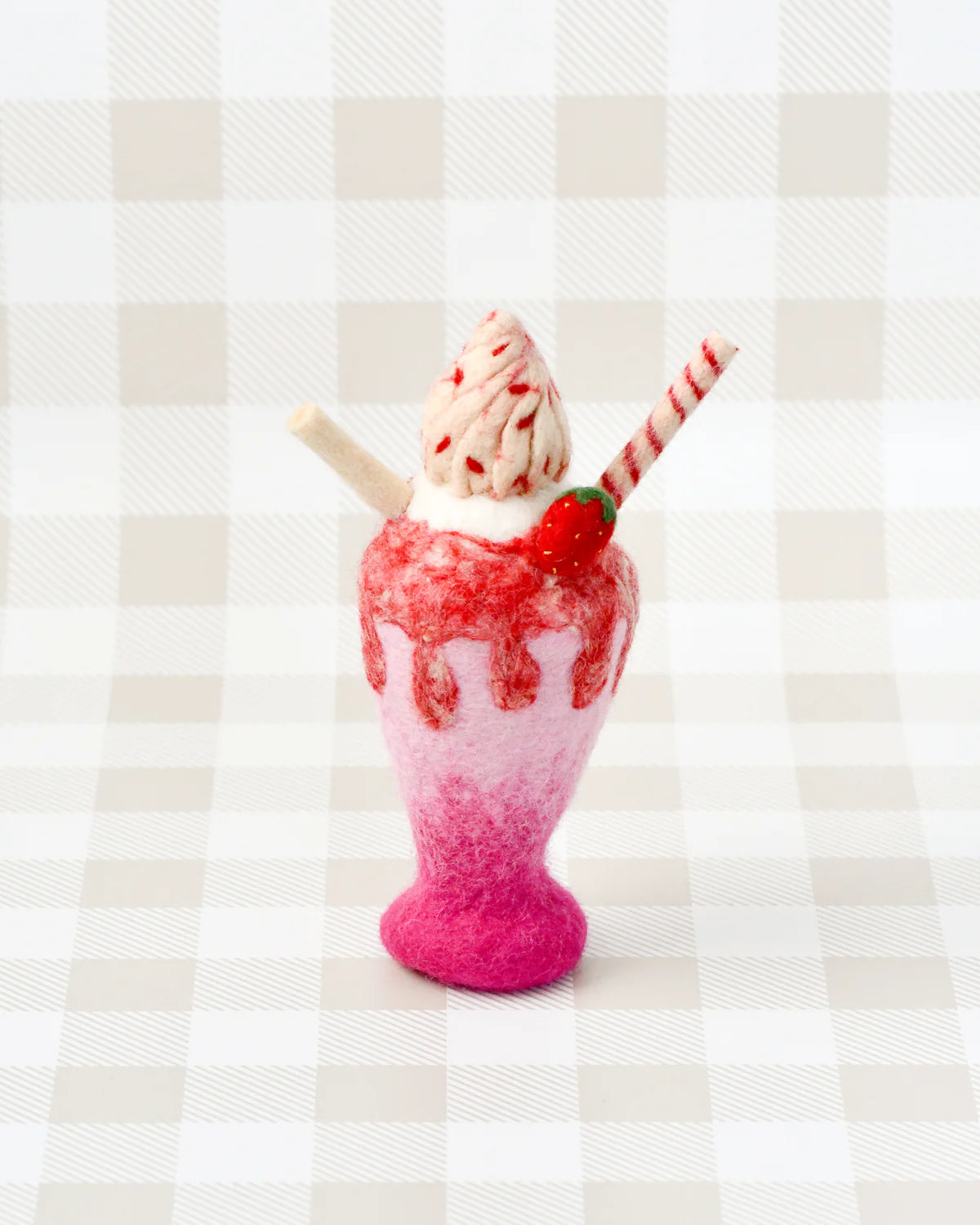 Felt Strawberry Sundae Milkshake