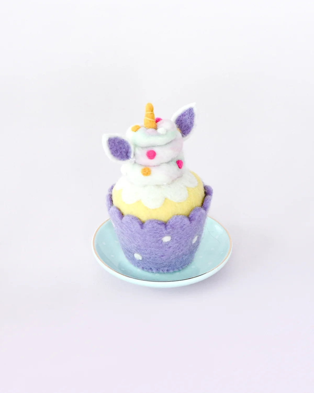 FELT PURPLE UNICORN CUPCAKE