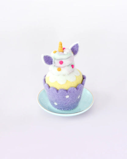 FELT PURPLE UNICORN CUPCAKE