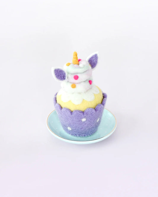 FELT PURPLE UNICORN CUPCAKE