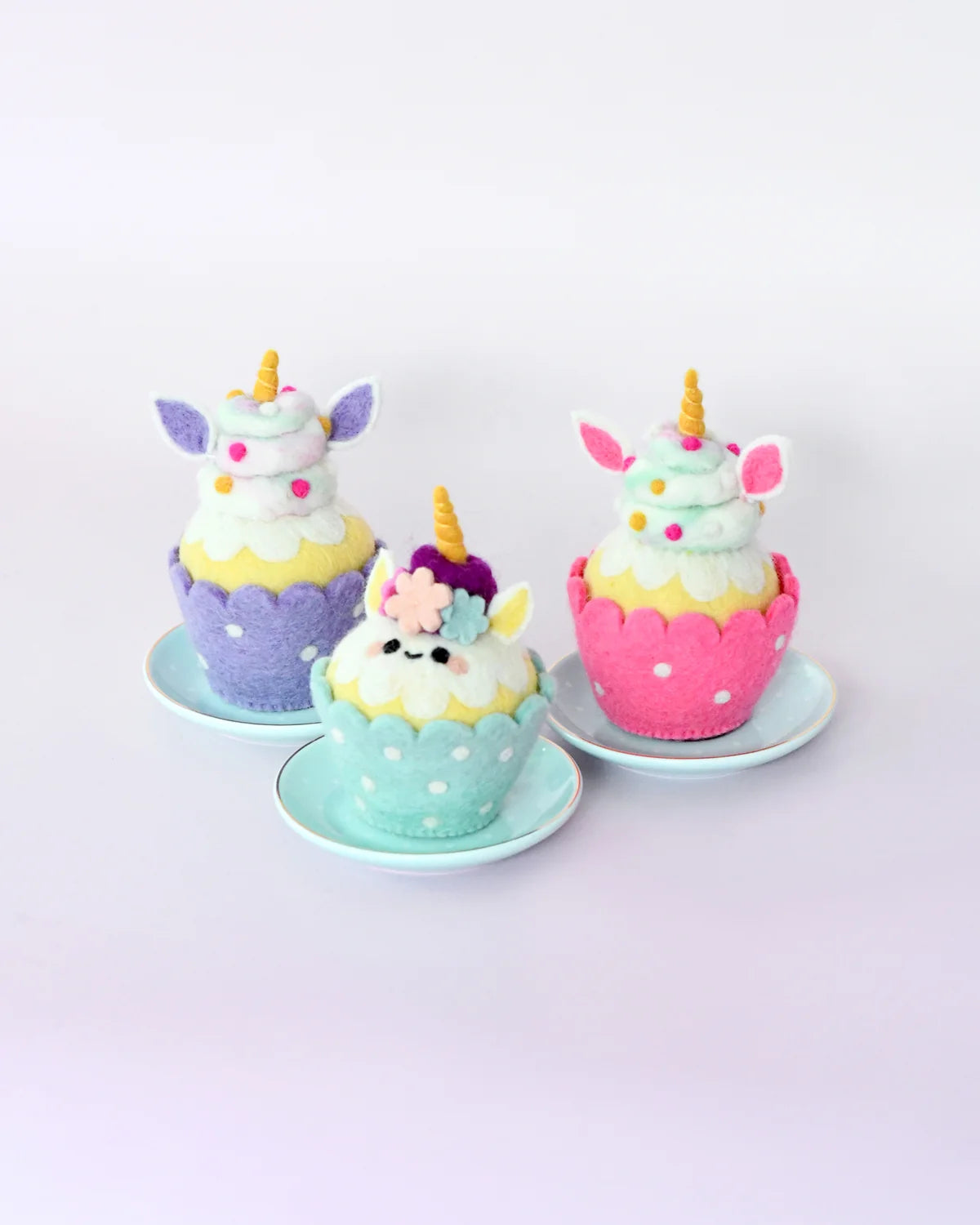 FELT PURPLE UNICORN CUPCAKE