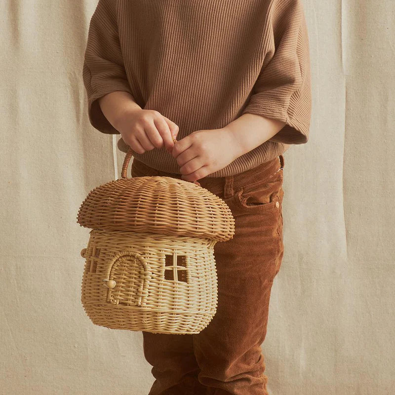 Rattan Mushroom Basket - Various Colours