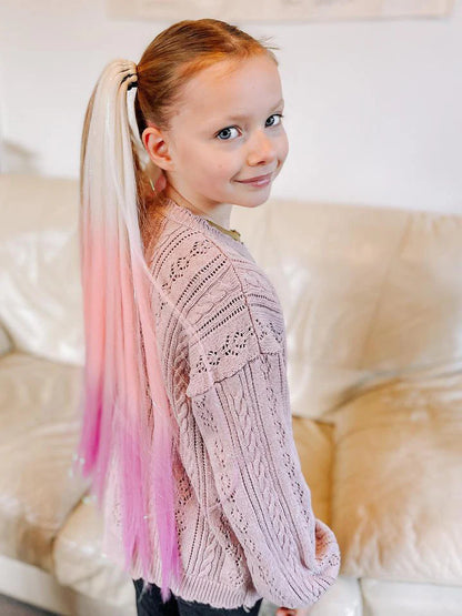 Ponytail Set - Pretty in Pink, Straight 60cm