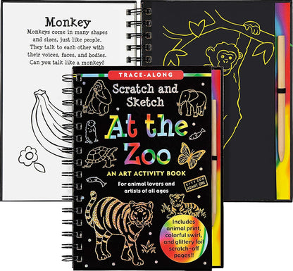 Scratch and Sketch At the Zoo - Art Activity Book