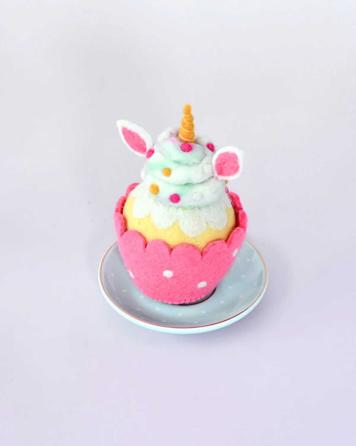 FELT PINK UNICORN CUPCAKE