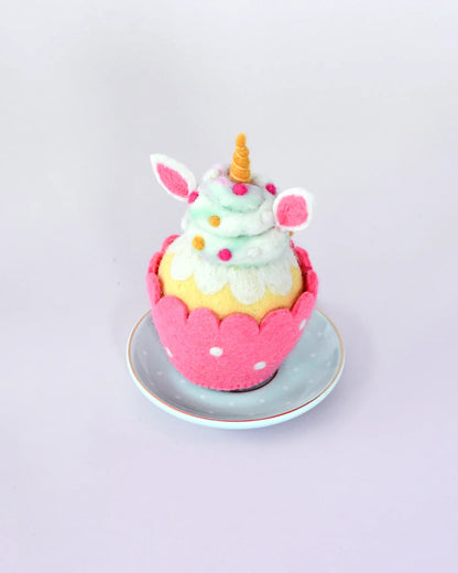FELT PINK UNICORN CUPCAKE