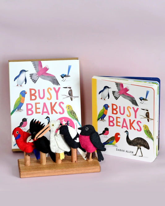 Busy Beaks Finger Puppets and Book Set