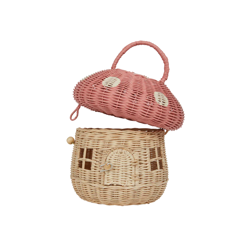 Rattan Mushroom Basket - Various Colours