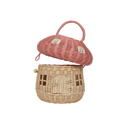 Rattan Mushroom Basket - Various Colours