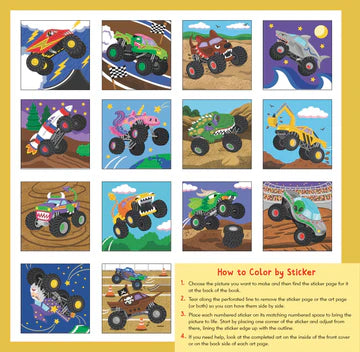 First Colour by Sticker Book - Monster Trucks