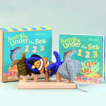 Australia Under the Sea 1,2,3 - Book and Finger Puppet Set