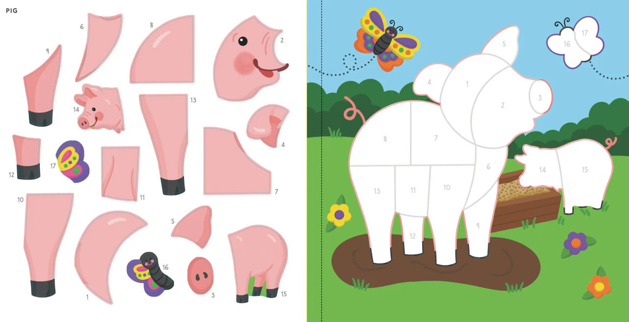 First Colour by Sticker Book - Farm Animals