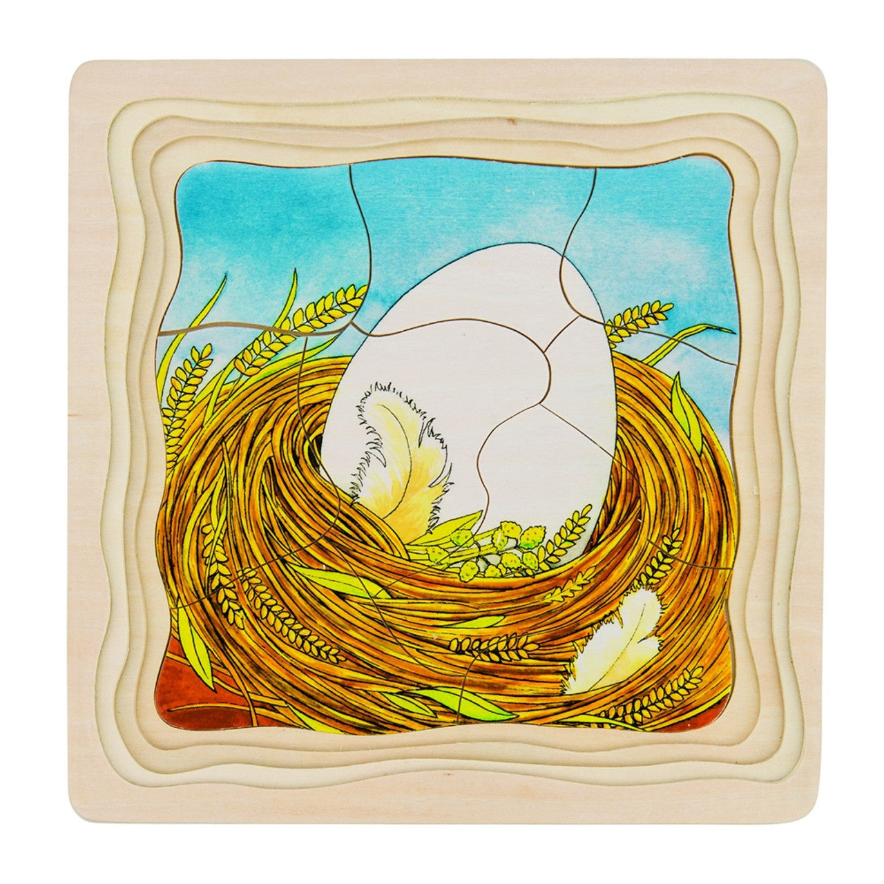 Chicken life-cycle puzzle - 4 layers, wooden
