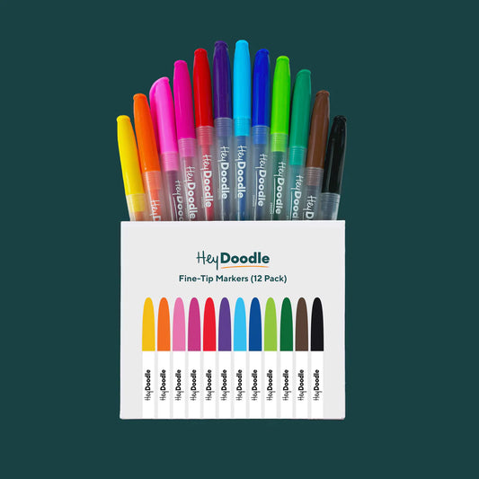 Hey Doodle Fine Tip Markers 12 pack