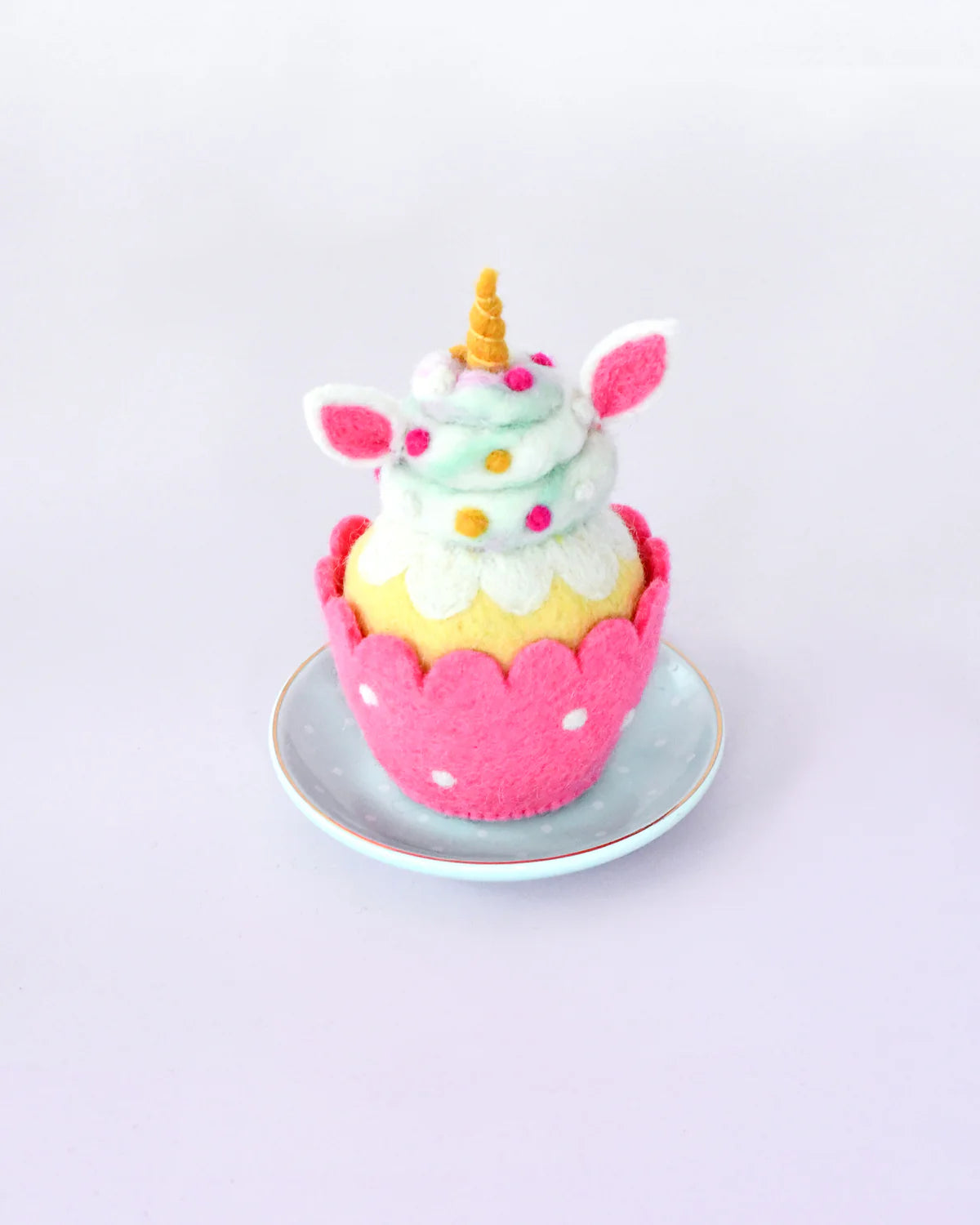 FELT PINK UNICORN CUPCAKE