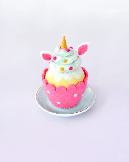 FELT PINK UNICORN CUPCAKE