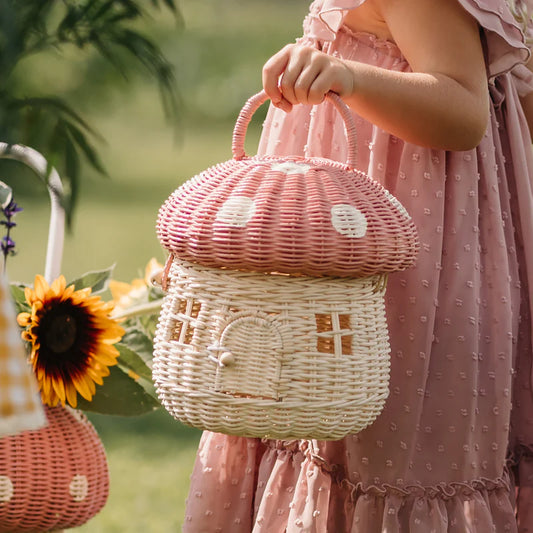 Rattan Mushroom Basket - Various Colours