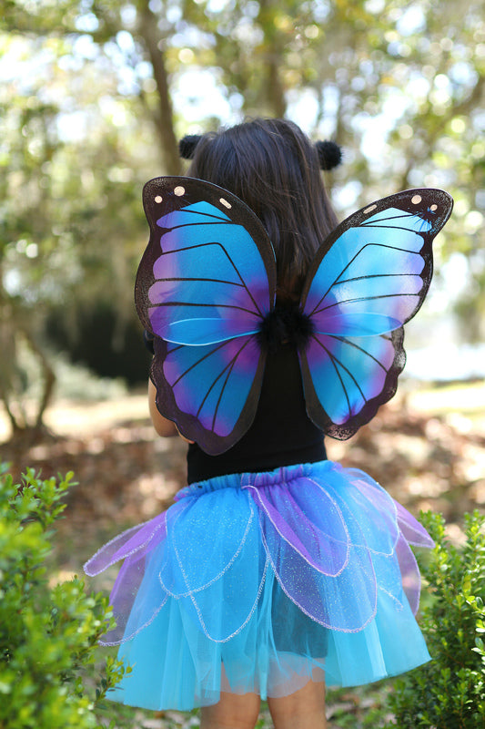 Midnight Butterfly Tutu with Wings & Headband - Size 4-6