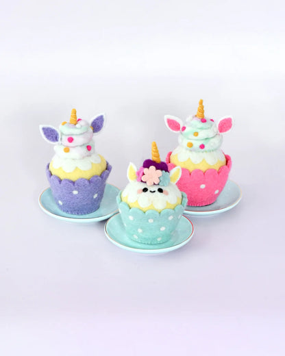 FELT PINK UNICORN CUPCAKE