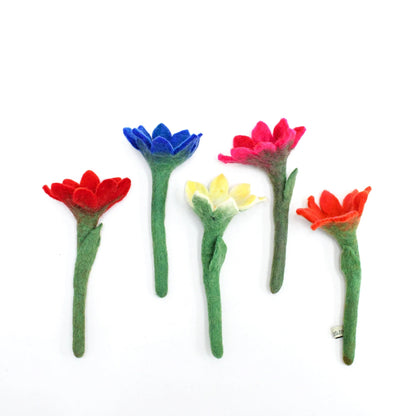 Felt Flowers Set of 5 - Bright