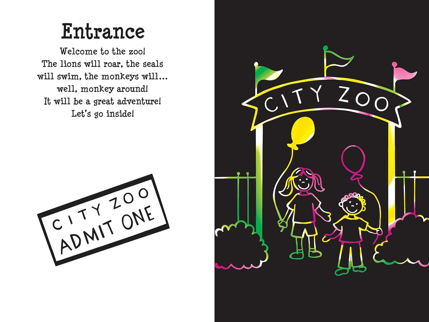 Scratch and Sketch At the Zoo - Art Activity Book