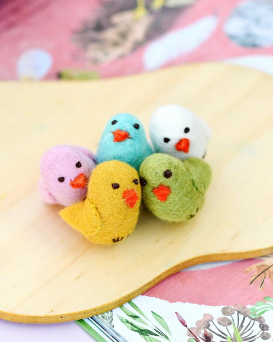 Felt Colourful Chicks - Set of 5