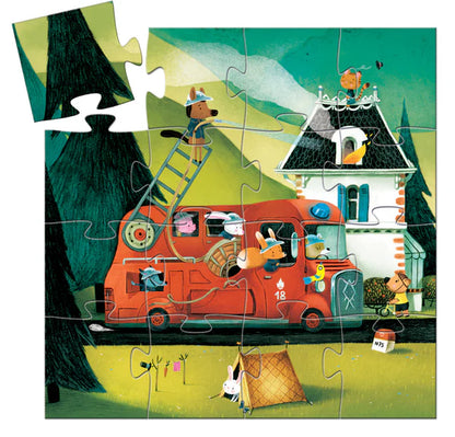 Fire Truck 16pc Silhouette Puzzle