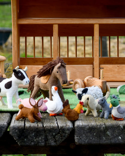 Felt Farm Animals Toys Set - 10 Felt Animals