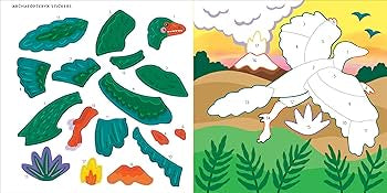 First Colour by Sticker Book - Dinosaurs