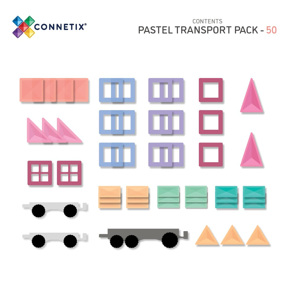 50 Piece Pastel Transport Pack - Connetix Tiles