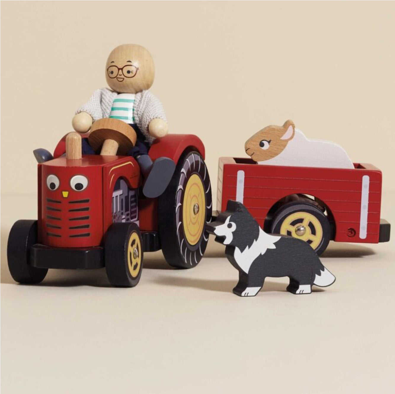 Red Tractor - Farmyard Tractor & Trailer