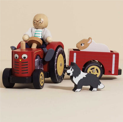 Red Tractor - Farmyard Tractor & Trailer