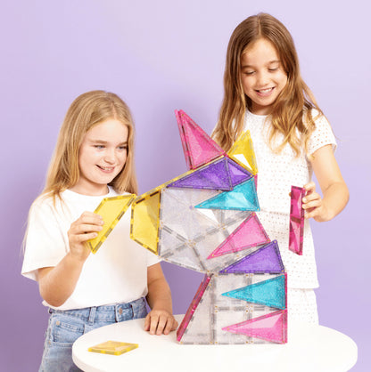 56pc Glitter Unicorn Pack - Connetix Tiles