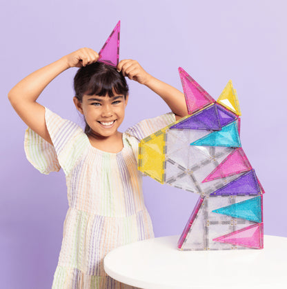 56pc Glitter Unicorn Pack - Connetix Tiles
