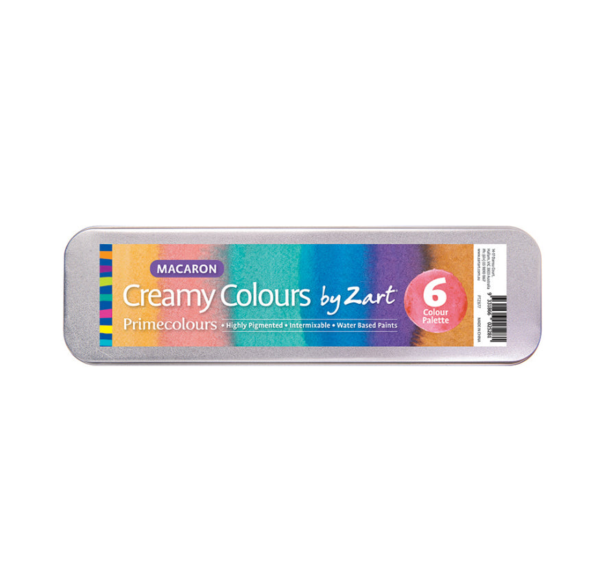 ZART PRIMECOLOURS CREAMY COLOURS WATERCOLOUR PAINT MACARON BOX 6